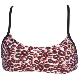 WOMEN'S BANDEAU PLAY BIKINI TOP - WHITE MULTI/BLACK