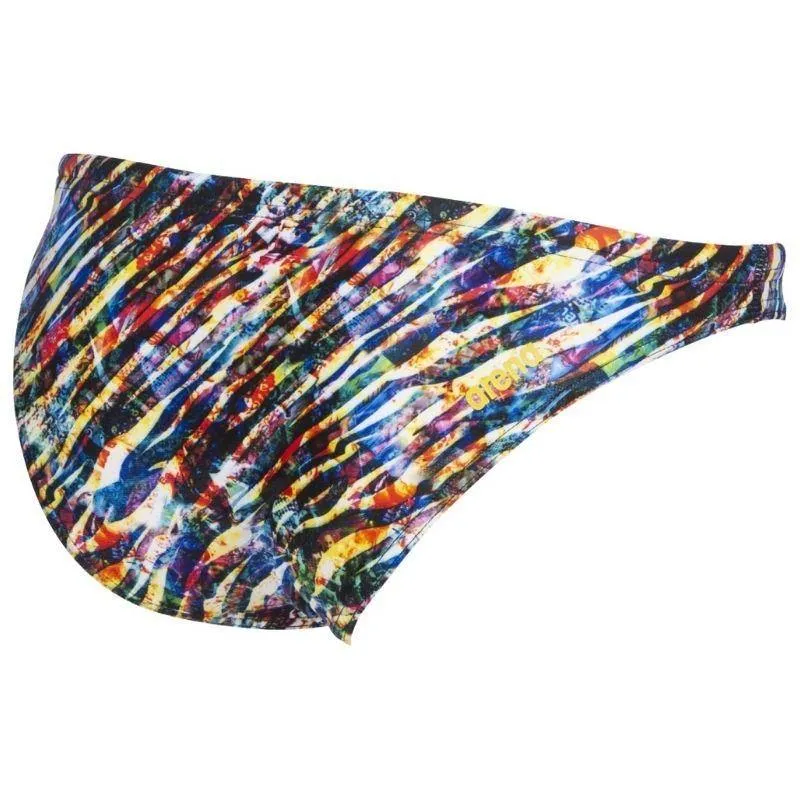 WOMEN'S REAL BRIEF BIKINI BOTTOM - BLACK MULTI/BLACK