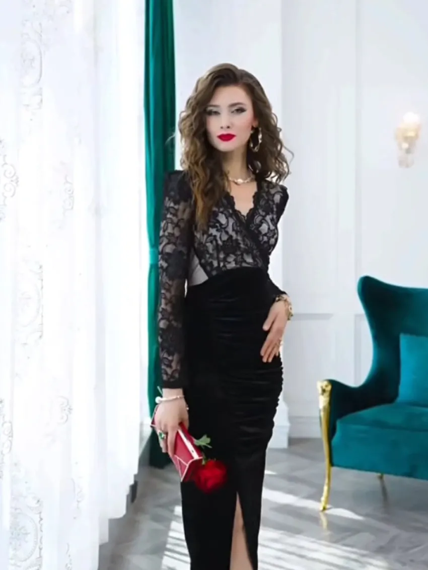 Worth Every Penny Black Long-Sleeve Lace Top Dress  Almost Sold Out!
