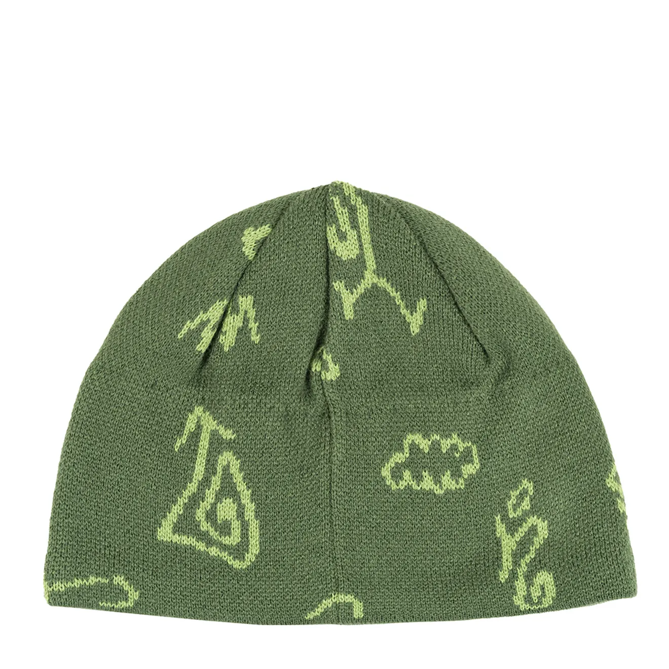 Worth Every Penny Hikerdelic Petroglyph Skull Beanie Forest Green  Ends Soon!