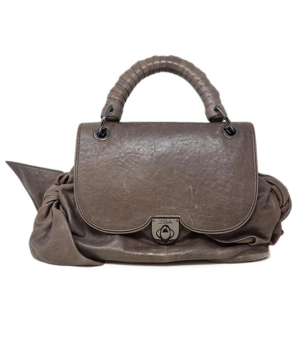 Zac Posen Grey Leather Z Spoke Handbag