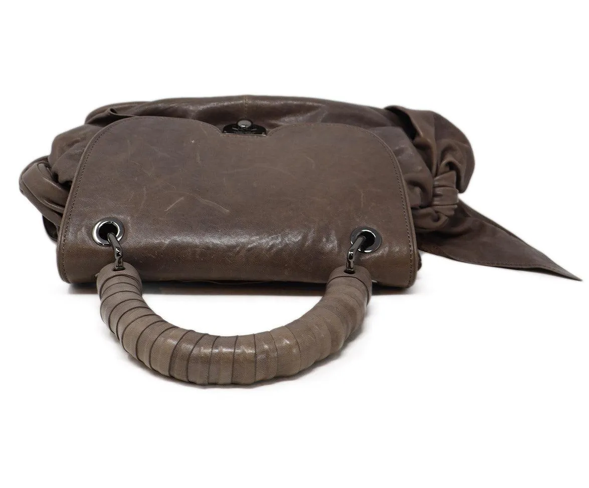 Zac Posen Grey Leather Z Spoke Handbag
