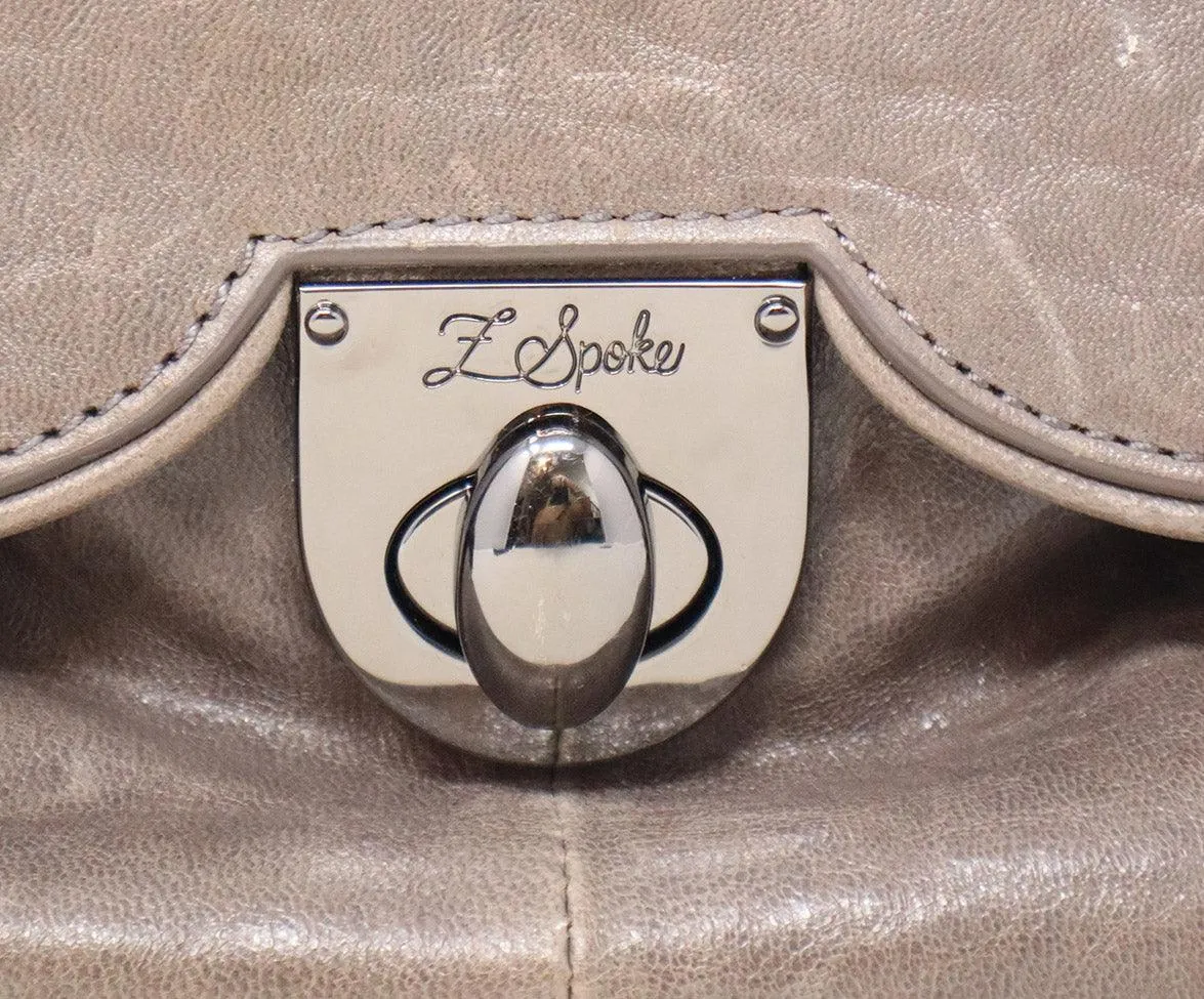 Zac Posen Grey Leather Z Spoke Handbag