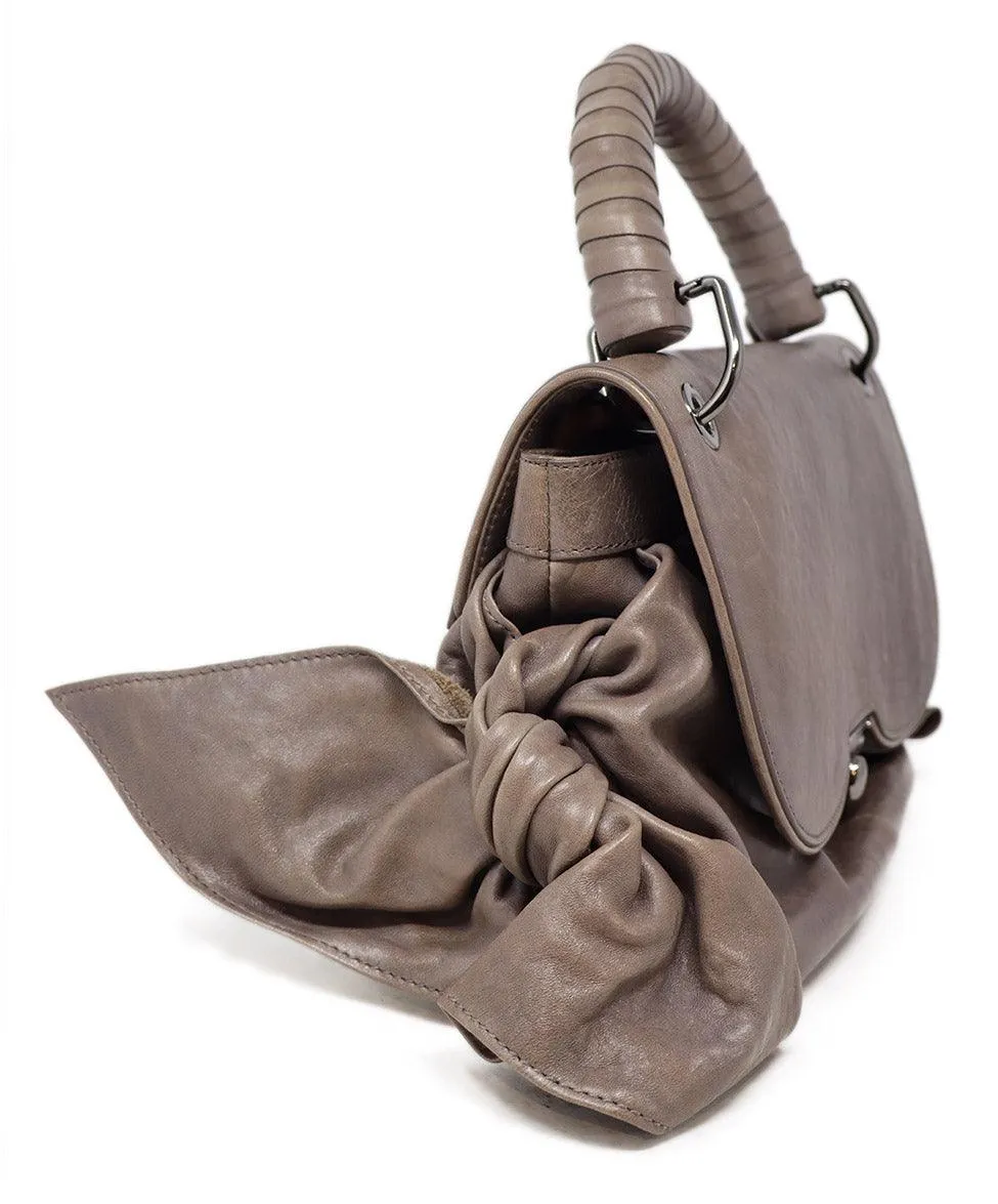 Zac Posen Grey Leather Z Spoke Handbag